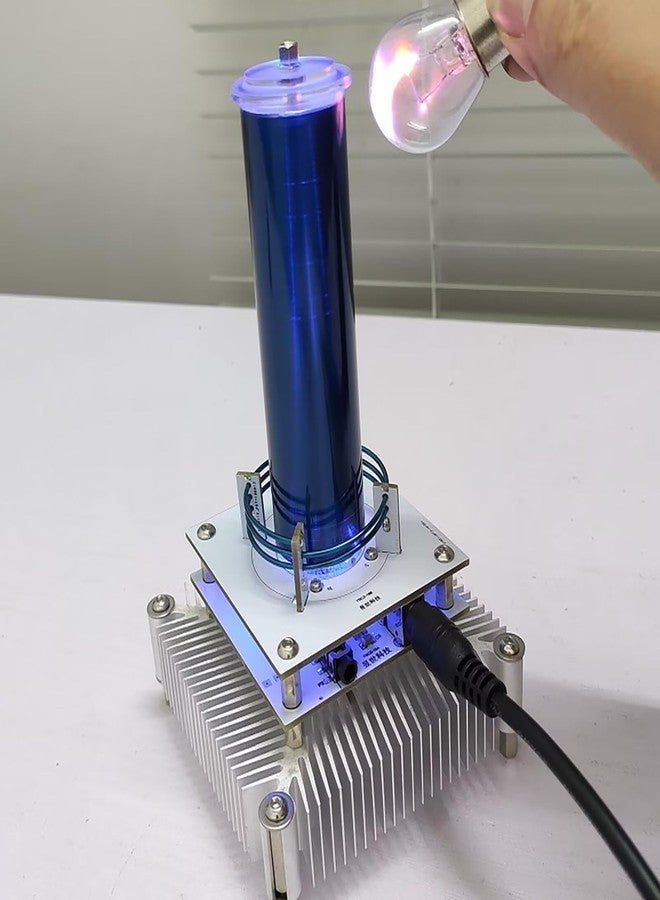Yoqanr Tesla Coil, Bluetooth Artificial Lightning Functional Spark GapArc Generator, Wireless Transmission Experiment, Science Teaching Experiment Tool, Blue Shell - Image 4